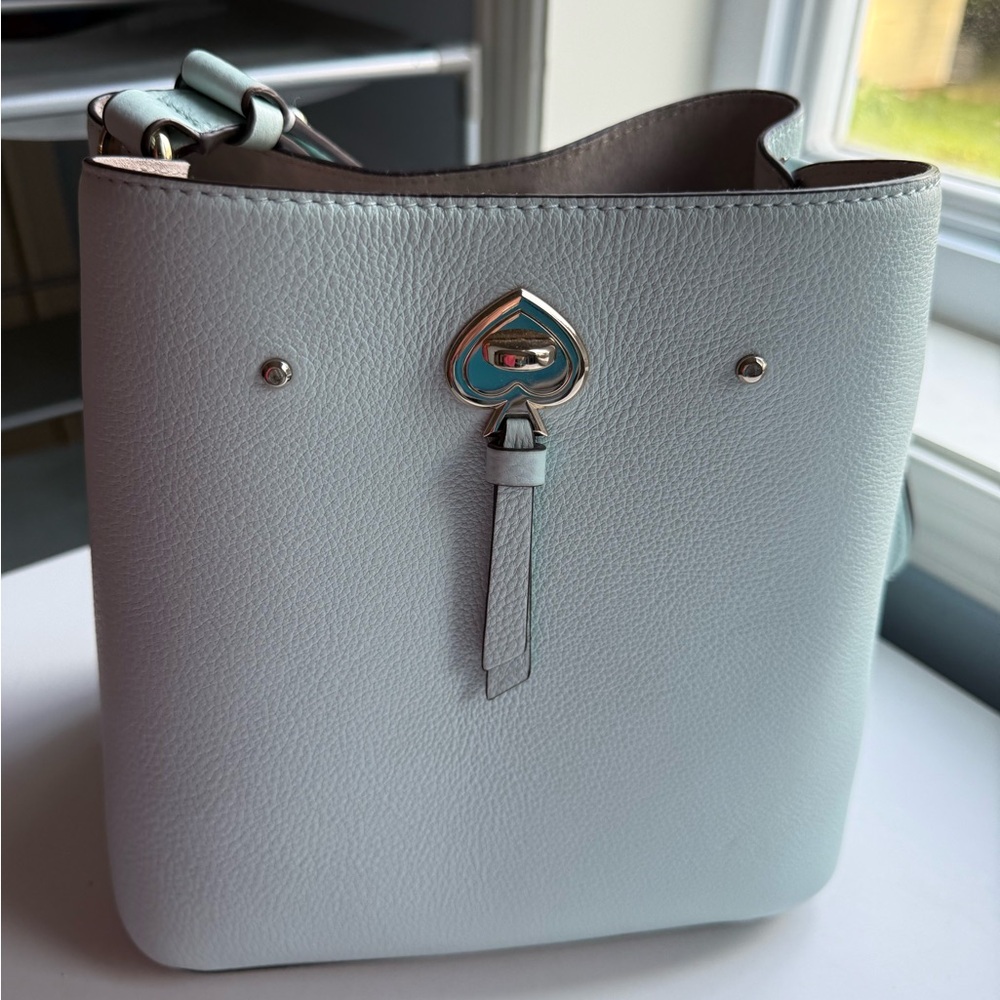 99% New Kate Spade Elegant Light Blue Bucket Handbag